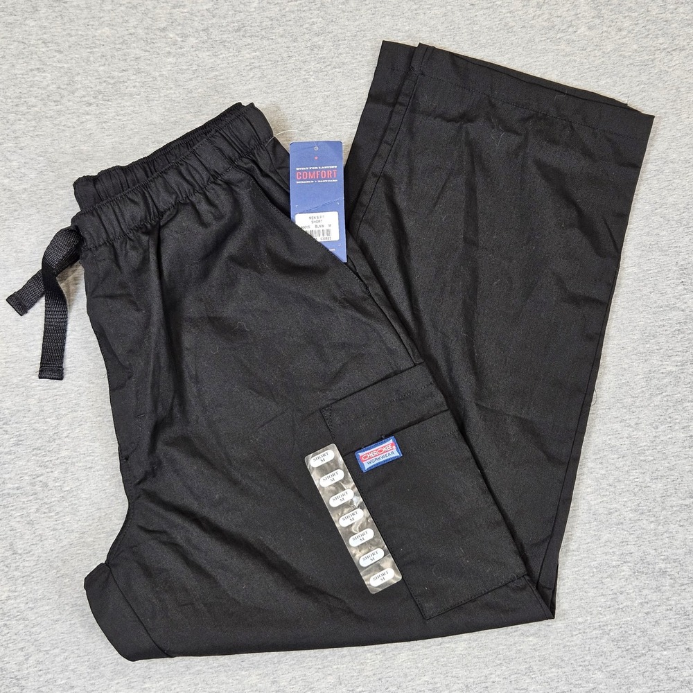 Cherokee Workwear Originals 4000S Men Scrub Pants Black Short Medium NWT